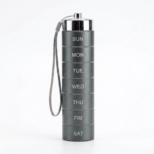SmartDosett Graphite metal weekly pill organizer