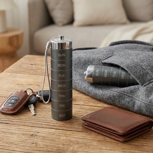 SmartDosett™ - A full week of pills, one slim metal case