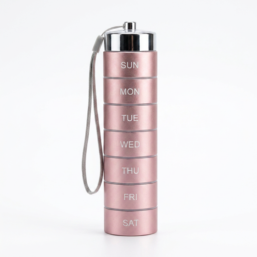 SmartDosett Pink metal weekly pill organizer
